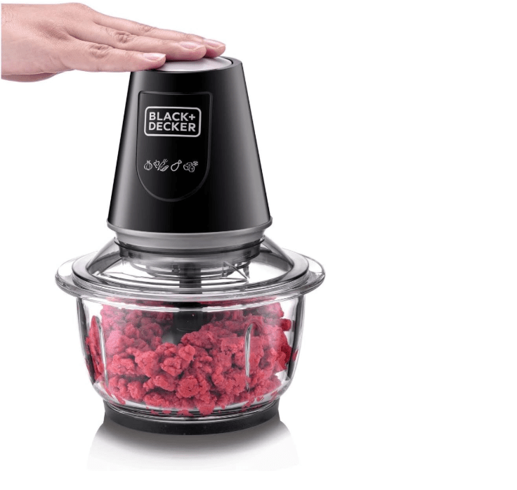Food Processors with 2 Bowls, 400W Meat Grinder, Food Chopper Electric, 2 Speed, 8Cup Glass and 8Cup 304 Stainless Steel, 2 Blades, Spatula (Grey)