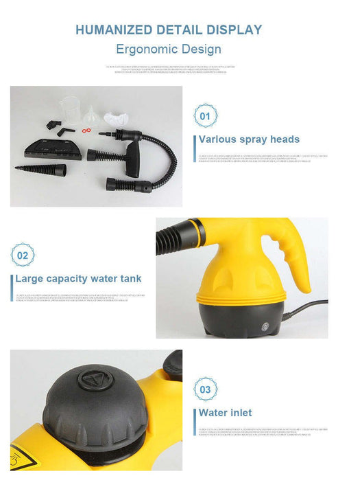Pressurized Handheld Steam Cleaner with 10pcs Accessories & Safety Lock, Multi-Purpose & Powerful Home Use Steamer for Cleaning, Car, Bathroom, Shower, Upholstery, Grout, Window, Grease