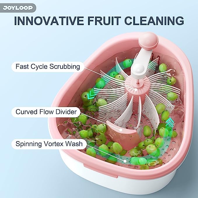 Fruit Cleaning Device Large Fruit Washer Spinner with Brush,