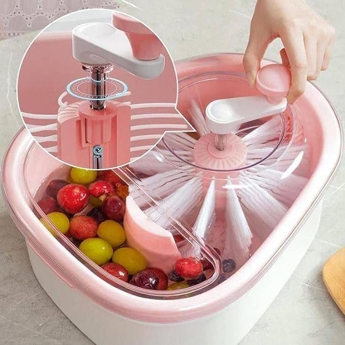Fruit Cleaning Device Large Fruit Washer Spinner with Brush,