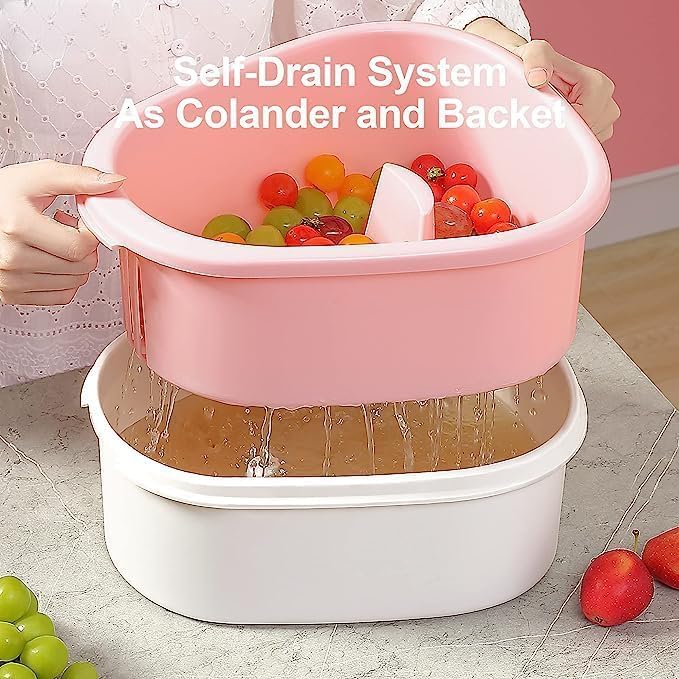 Fruit Cleaning Device Large Fruit Washer Spinner with Brush,